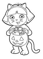 coloriage dora deguise en chat